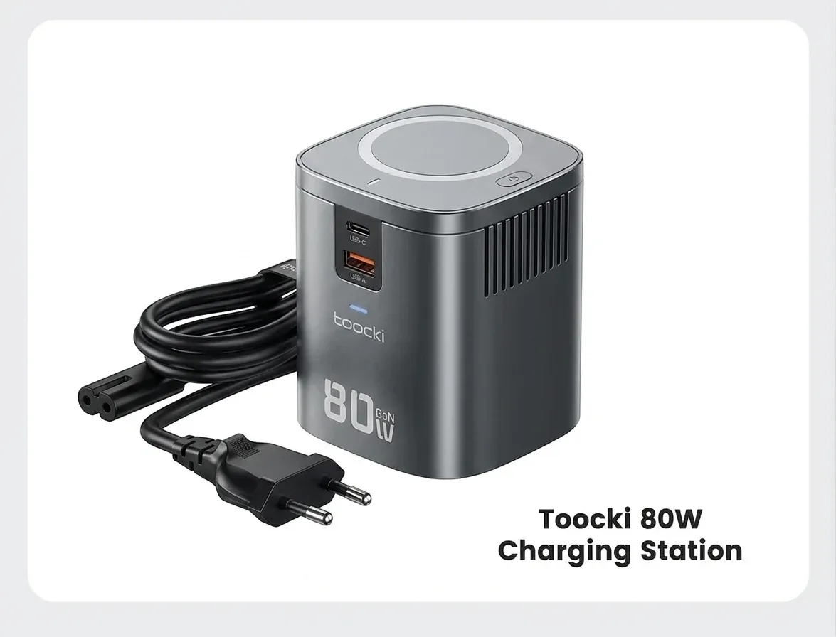 תחנת טעינה אפורה קומפקטית Toocki