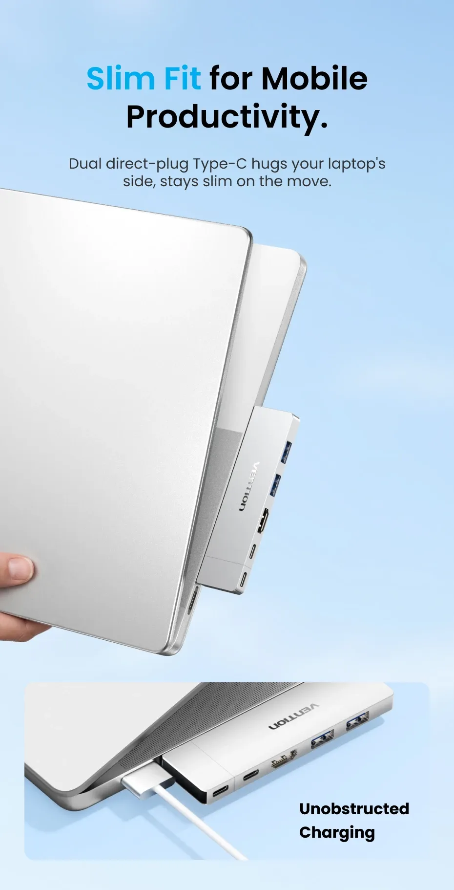 벤션 6포트 USB-C 썬더볼트 4 도킹 허브