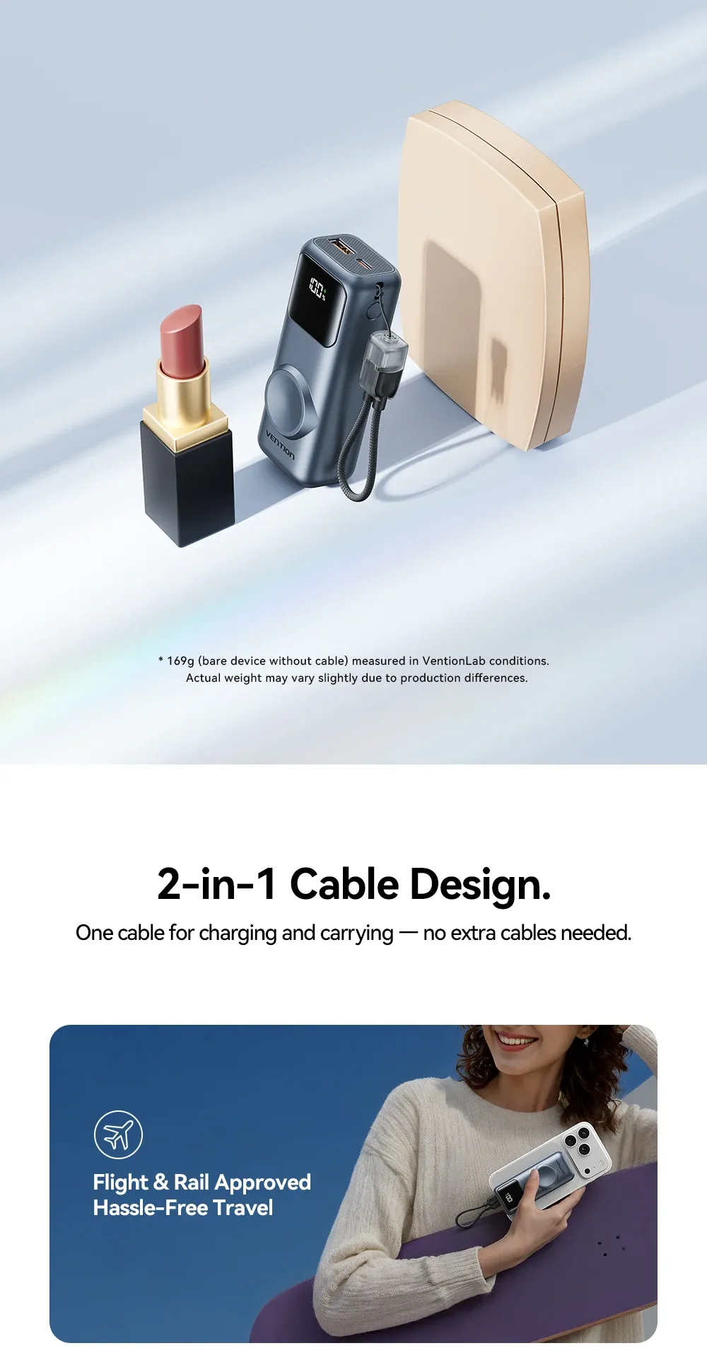 벤션 10000mAh 마그네틱 무선 미니 보조배터리 23W