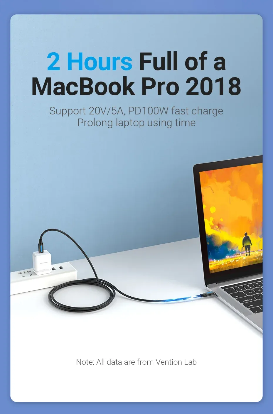 벤션 100W USB-C 투 USB-C 고속 충전·데이터 케이블