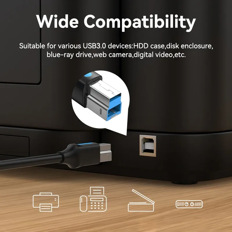 Vention USB-C to USB-B 3.0 고속 연결 케이블
