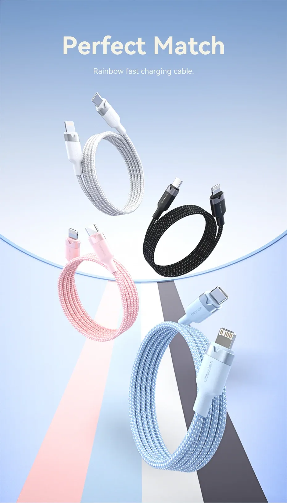 벤션 PD USB-C 라이트닝 27W 고속 충전 케이블