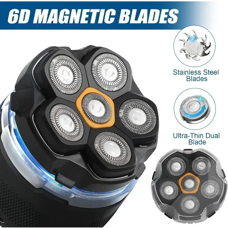 마그네틱 6날 두피 전기면도기 교체 헤드