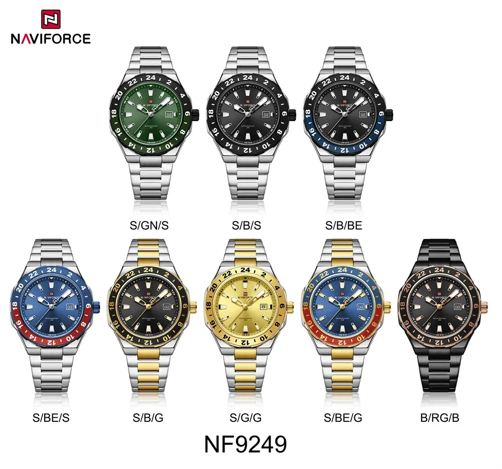 네비포스 NF9249 스틸 비즈니스 캘린더 쿼츠 시계