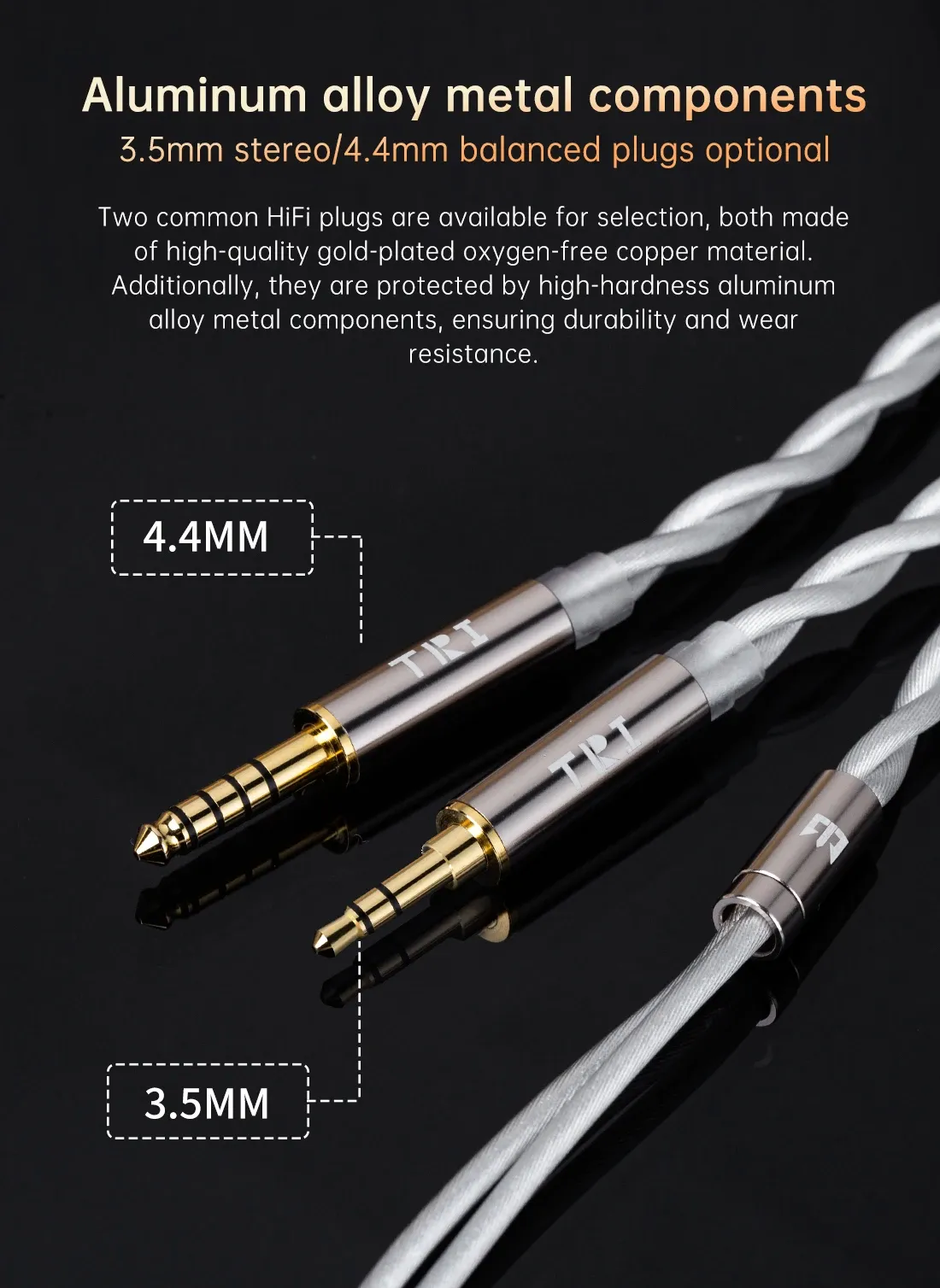 KZ TRI Grace Pro 2 은도금 업그레이드 이어폰 케이블