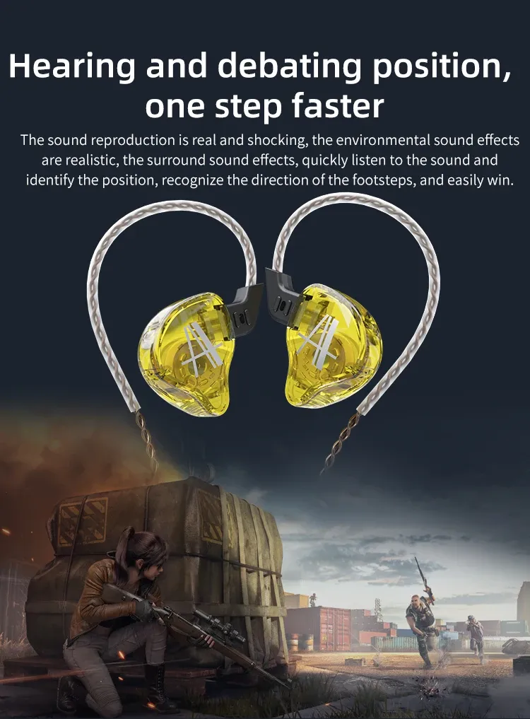 KZ CA2 유선 하이파이 베이스 인이어 이어버드