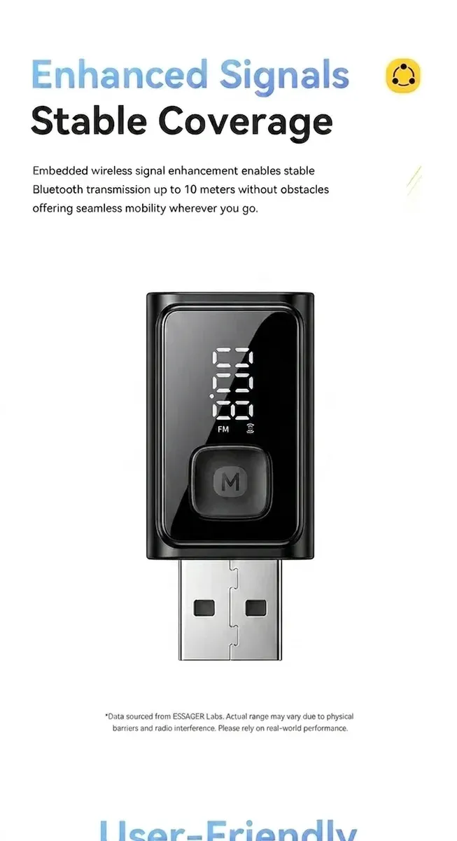 ESSAGER 블루투스 차량용 FM 송신기 어댑터