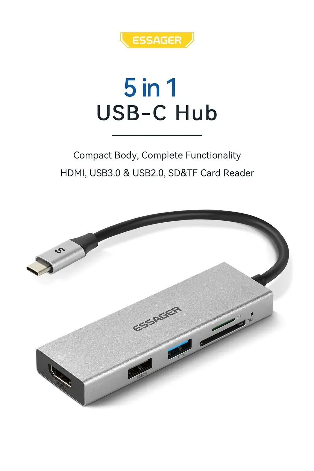 에사가 USB-C 5-in-1 4K HDMI 도킹 허브