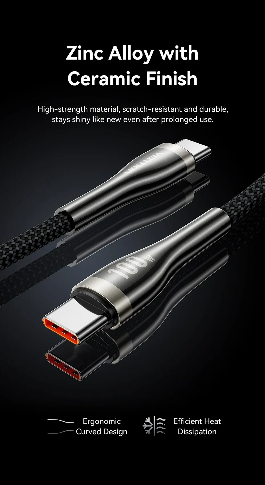 벤션 100W USB-C to C 고속 충전 케이블