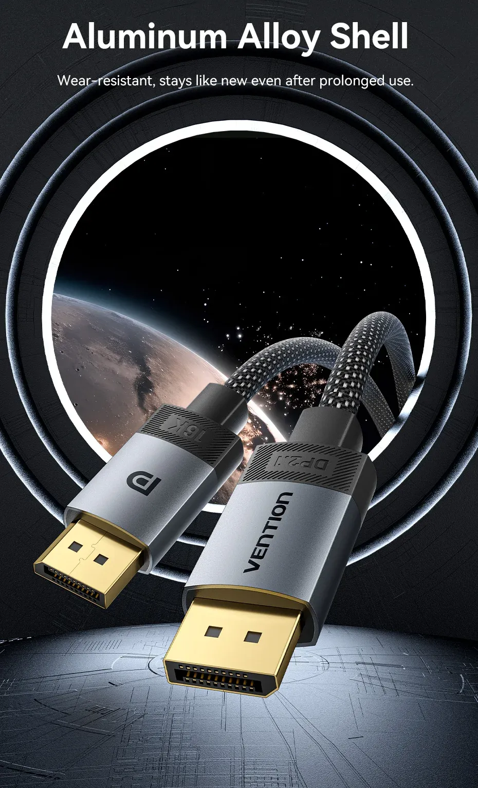 벤션 DP 2.1 8K·16K 고대역폭 디스플레이포트 케이블