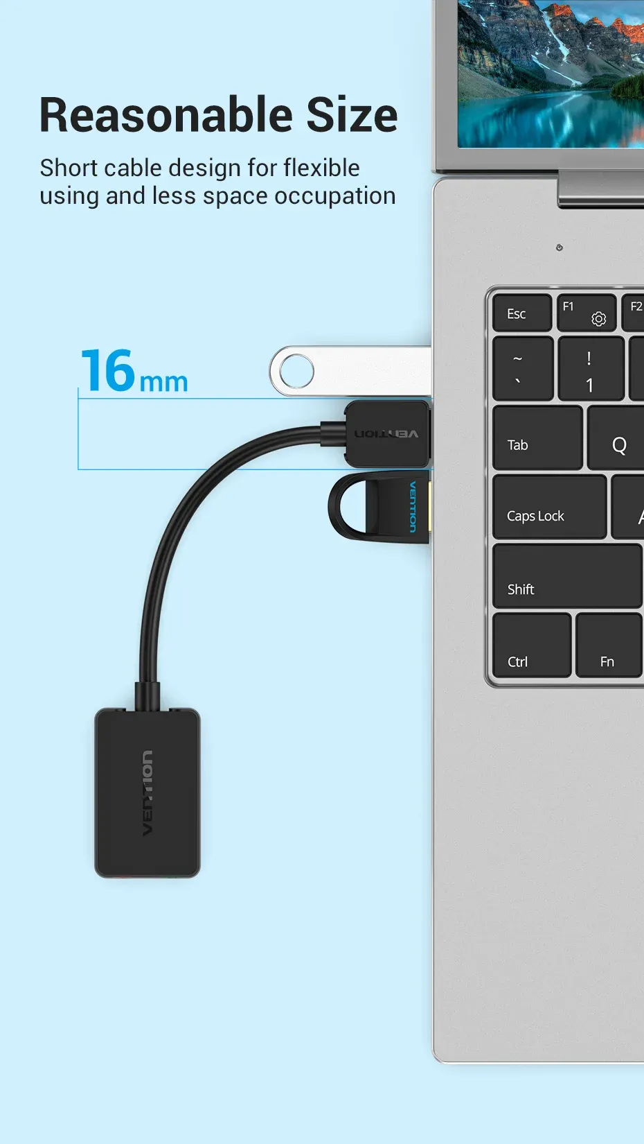 벤션 USB 외장 사운드카드 3.5mm 오디오 인터페이스 어댑터