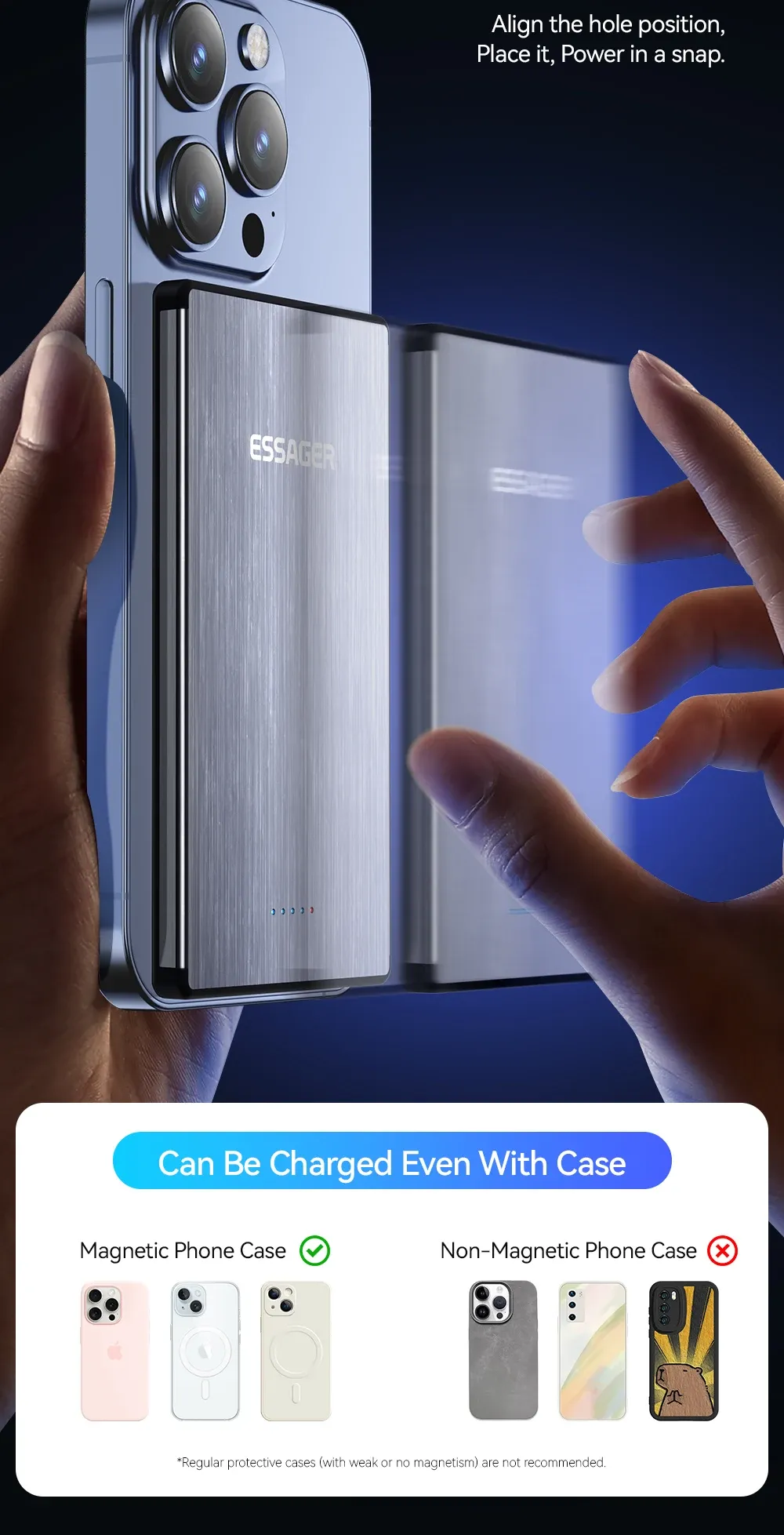 에사가 5000mAh 초슬림 맥세이프 무선 보조배터리 20W