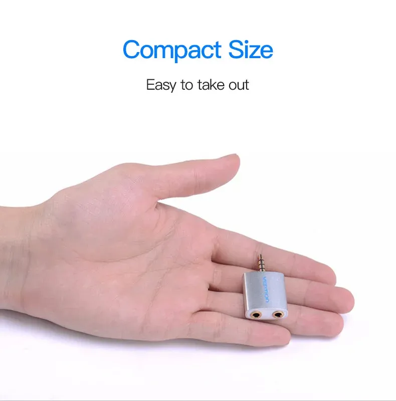 벤션 3.5mm 마이크 포함 오디오 분배 어댑터