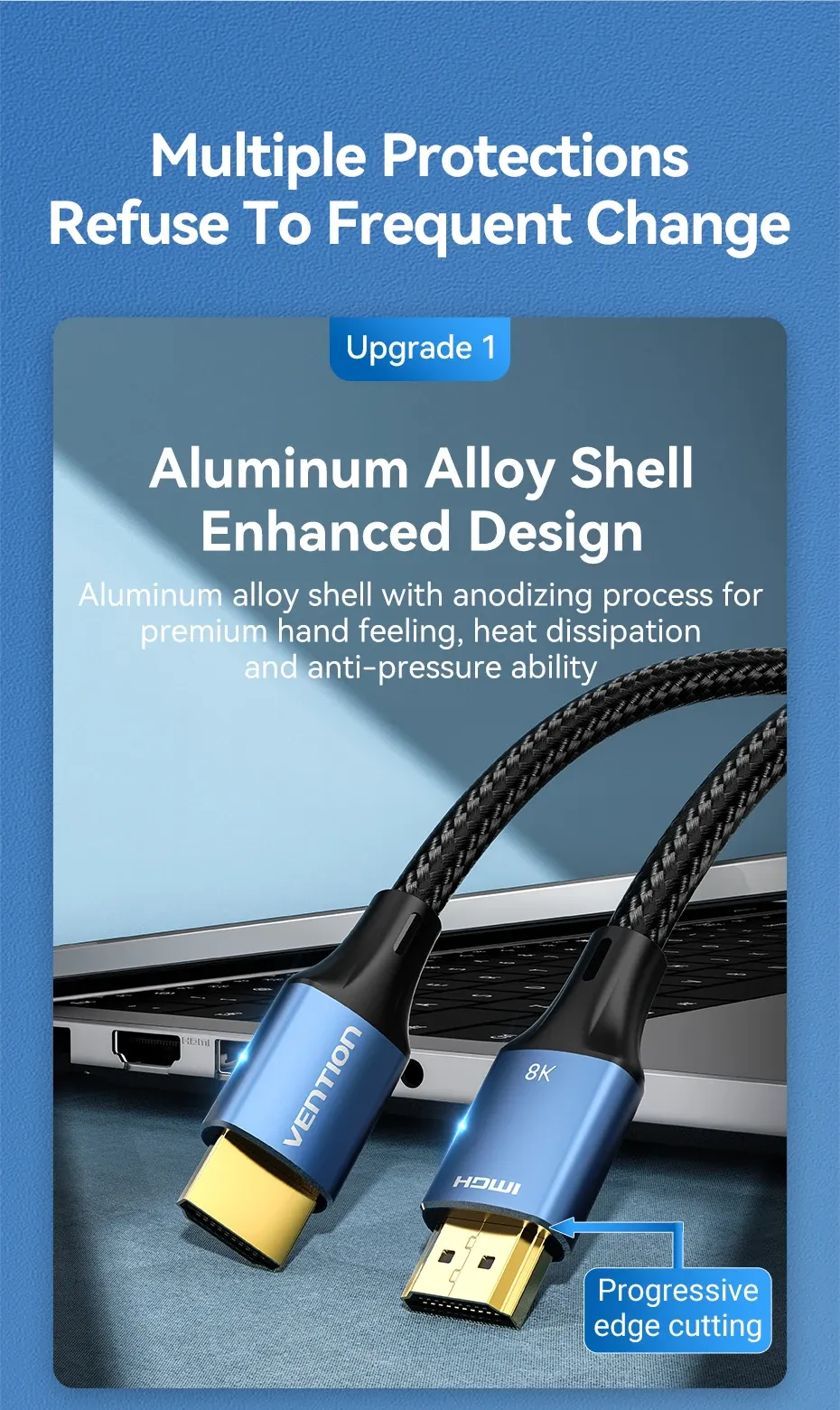 벤션 8K@60Hz HDMI 2.1 고속 인증 케이블