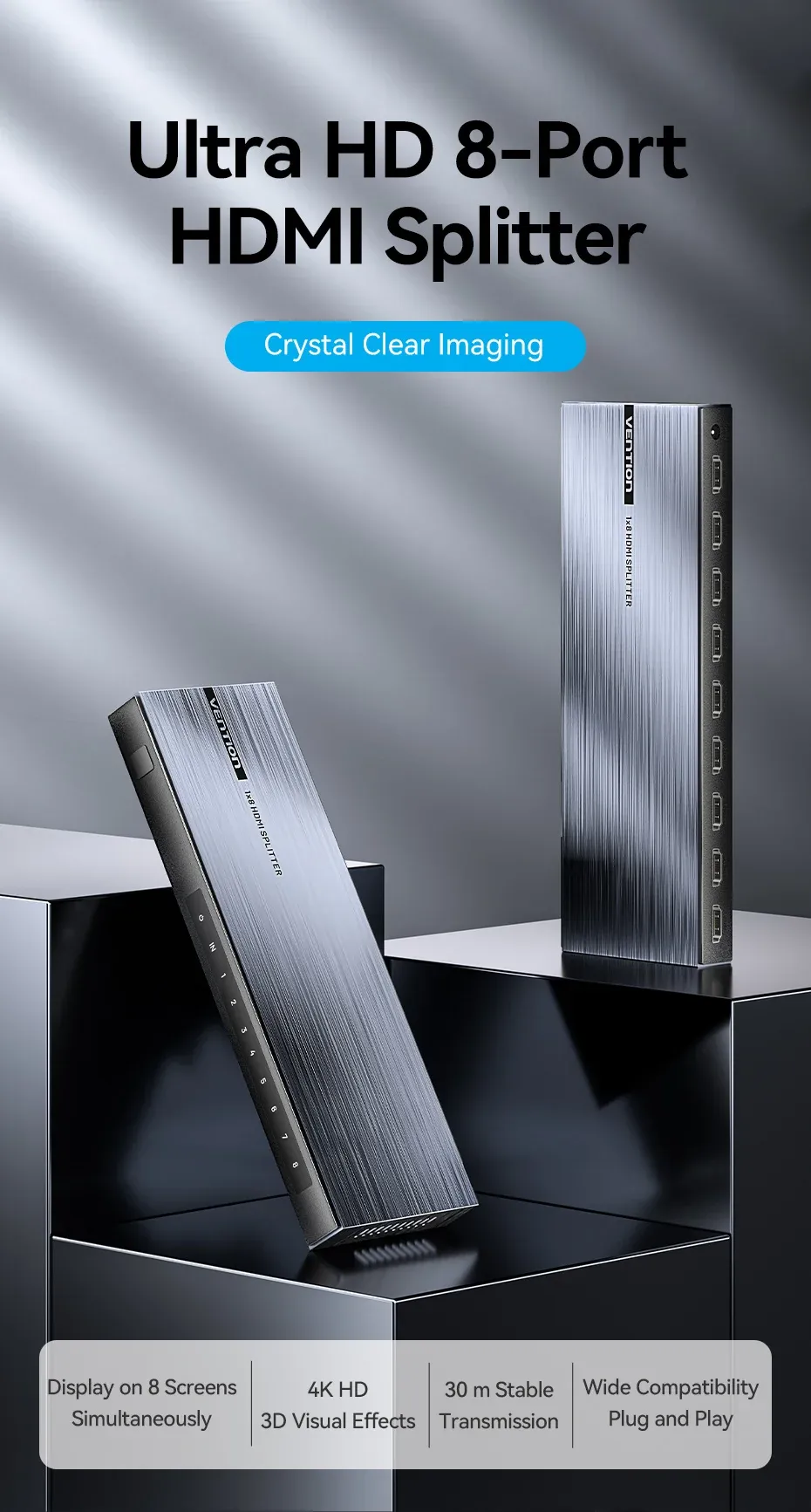 벤션 1x8 4K 60Hz HDMI 스플리터 어댑터