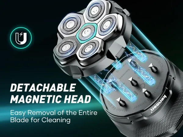 켄센 S15 헤드 면도기용 교체 블레이드 6D 마그네틱 방수 스테인리스 커터