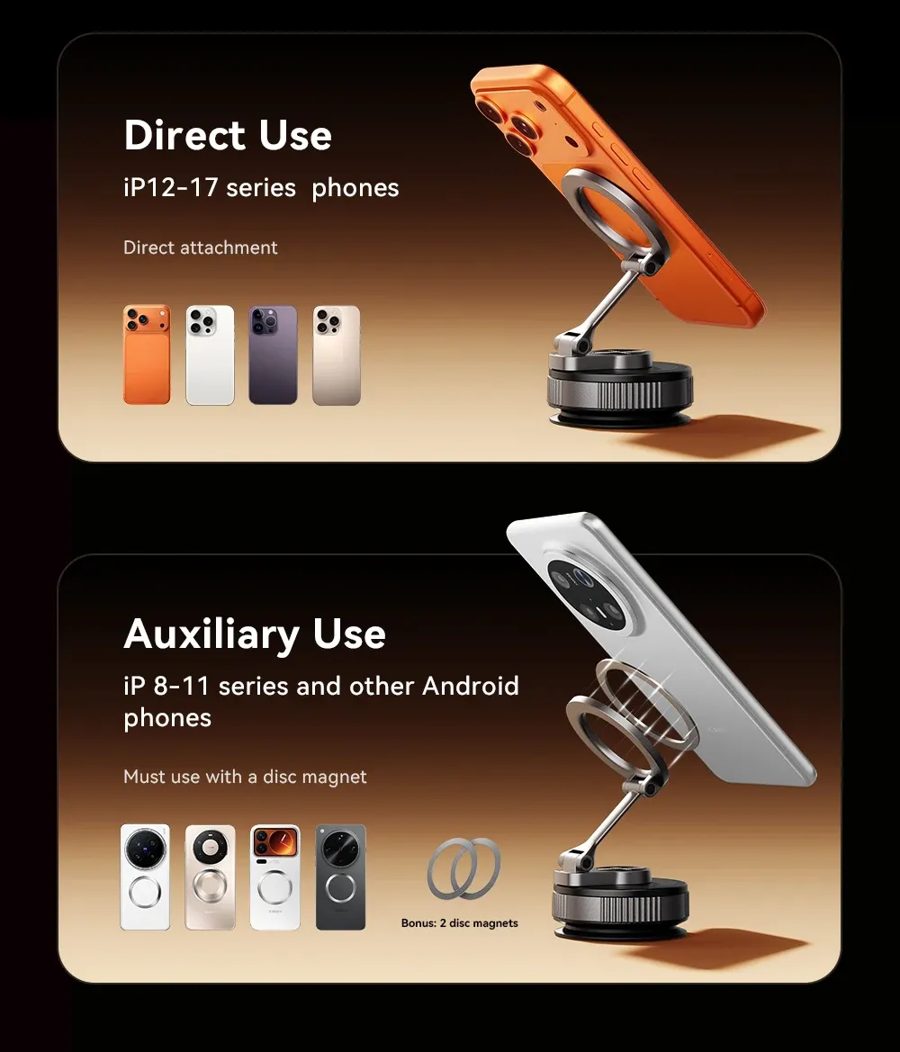 에사저 맥세이프 진공흡착 접이식 차량용 마그네틱 거치대