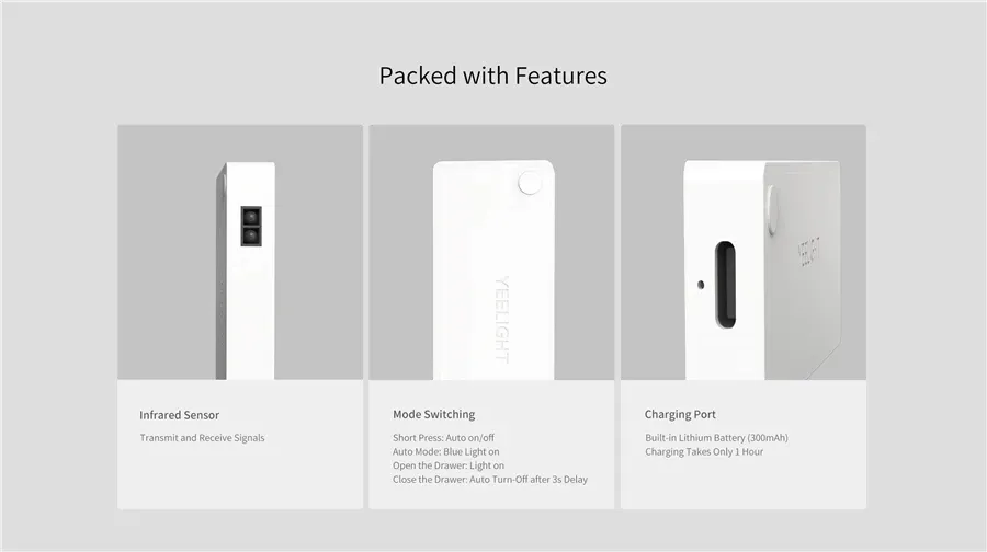 예라이트 충전식 적외선 센서 캐비닛 조명