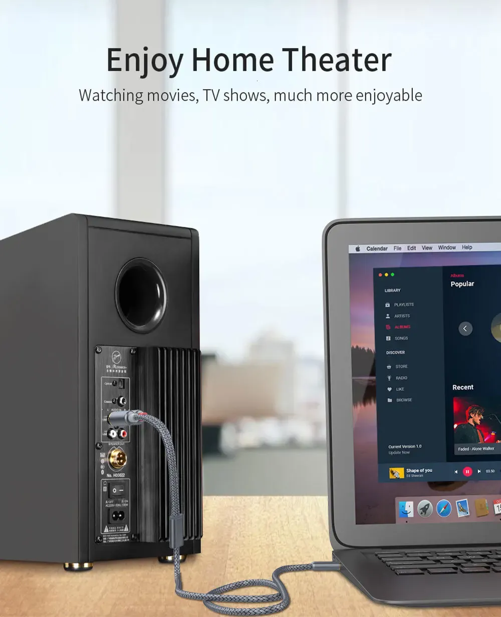 에사저 3.5mm-듀얼 RCA 오디오 분배 케이블