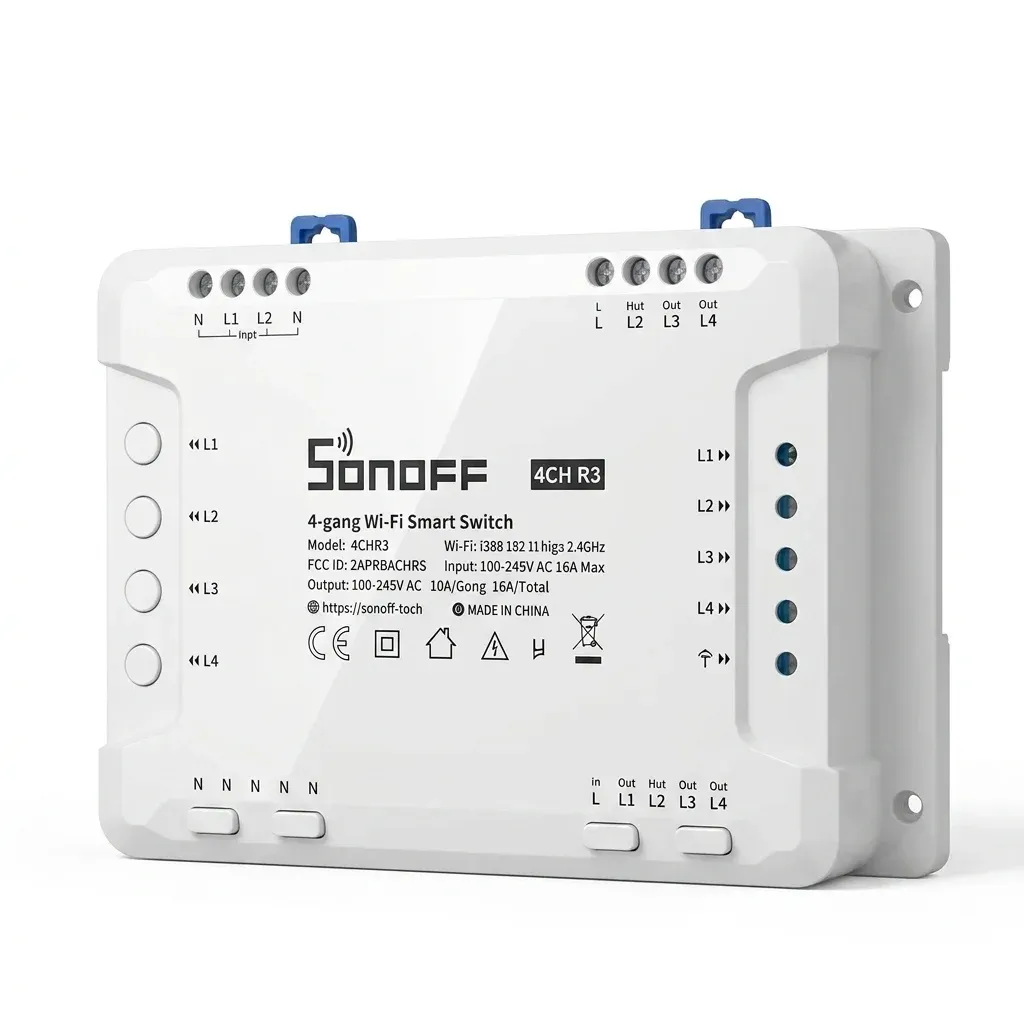 SONOFF 4채널 와이파이 릴레이 스위치 모듈