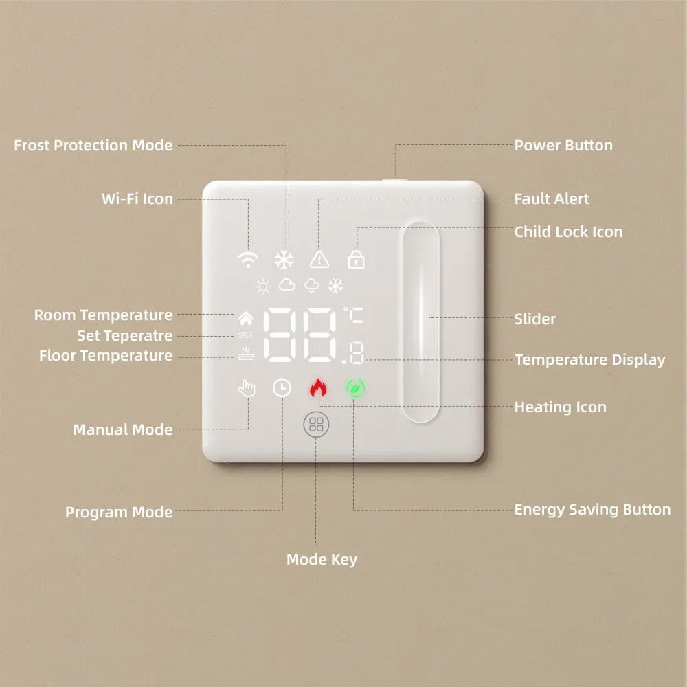 Tuya WiFi 슬라이드형 스마트 온도조절기 WT420