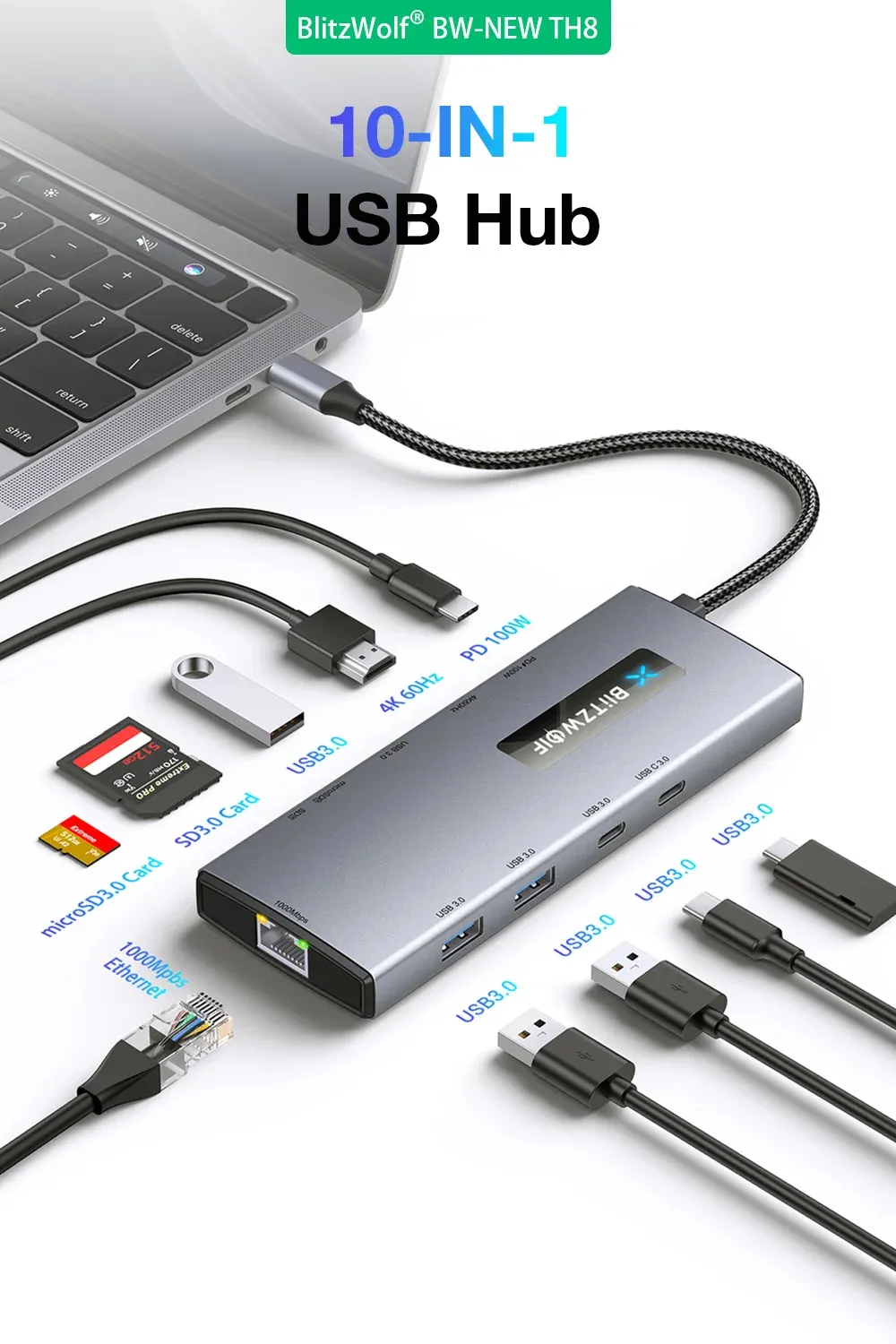 블리츠울프 BW-NEW TH8 10포트 C타입 멀티 허브