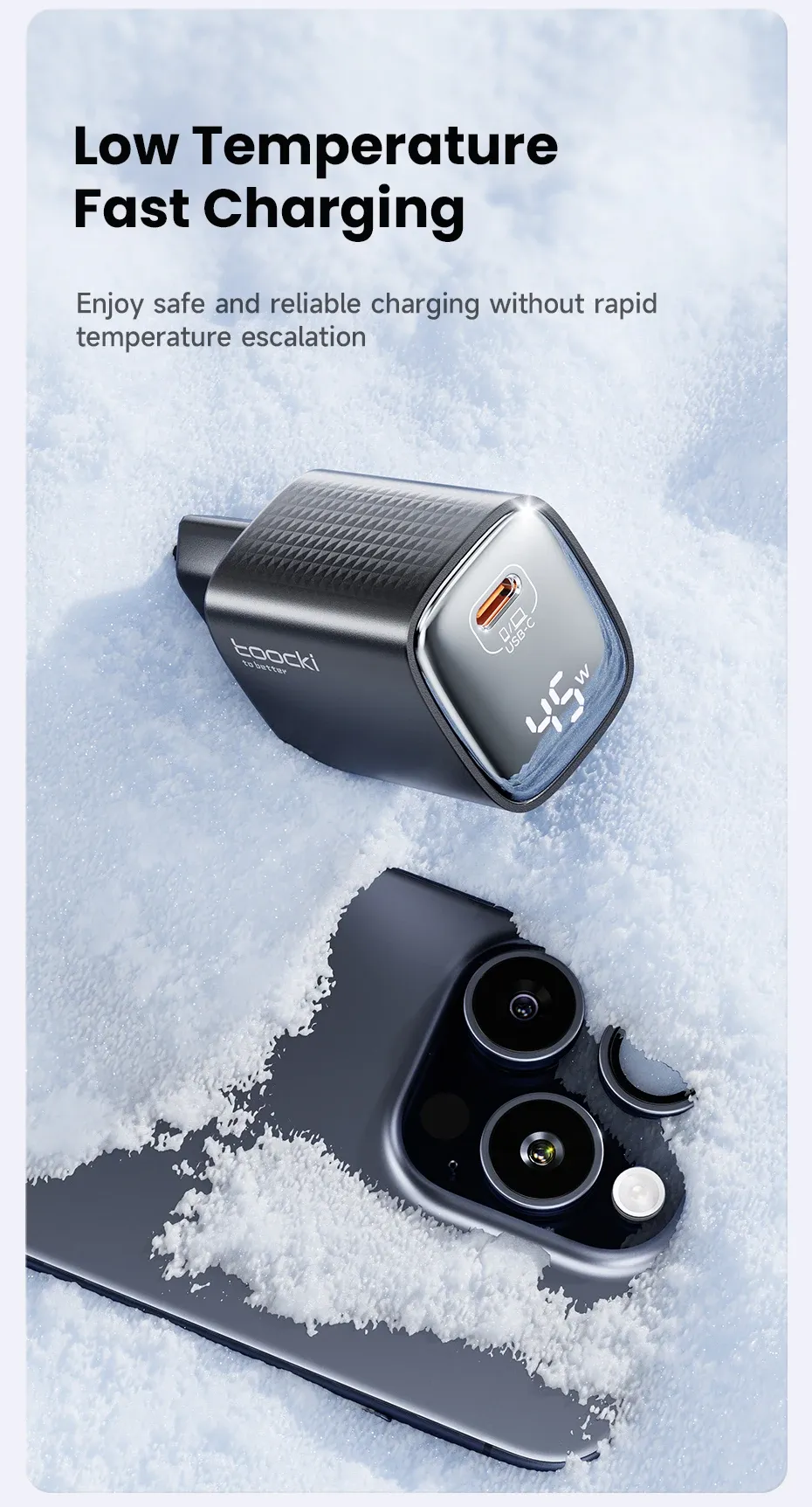 투키 45W GaN LED 디스플레이 USB-C 초고속 충전기