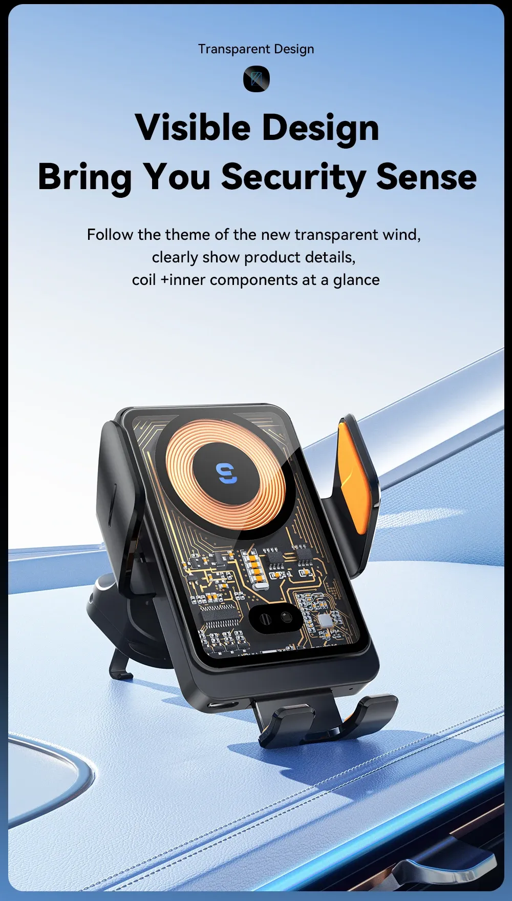 Essager 15W 차량용 무선 충전 중력식 에어벤트 거치대