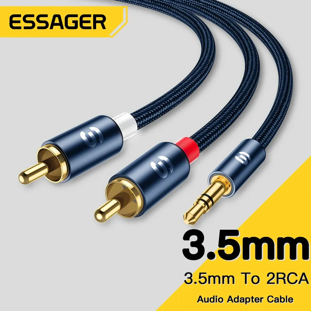 ESSAGER 3.5mm-2RCA 오디오 분배 케이블
