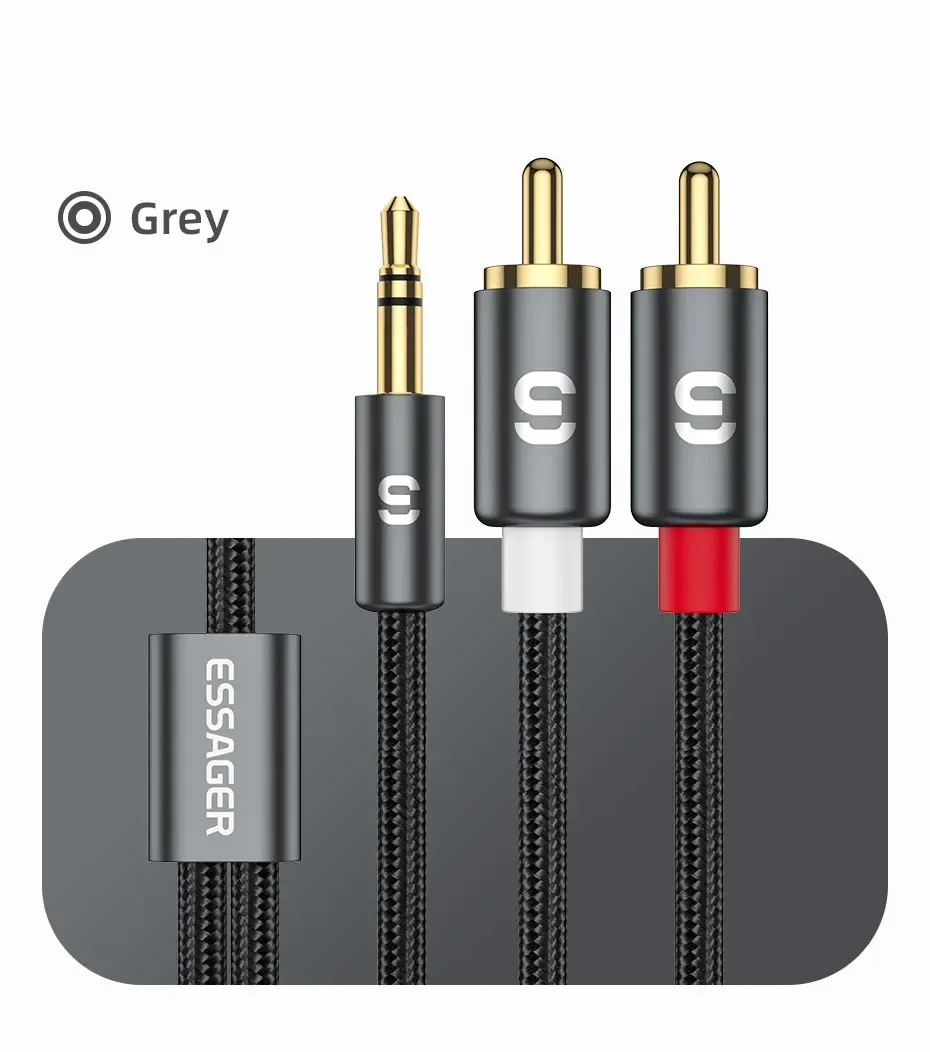 ESSAGER 3.5mm-2RCA 오디오 분배 케이블