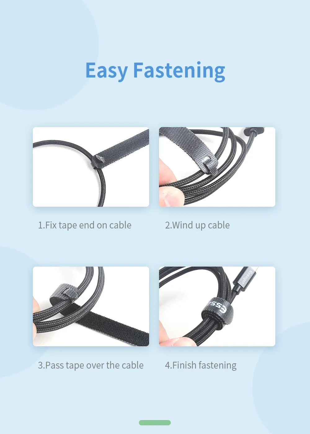 에사저 나일론 케이블 보호·정리 클립