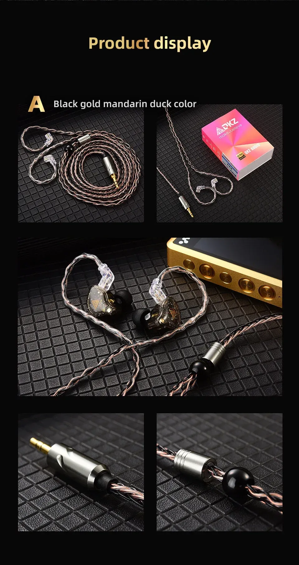 KZ QKZ T1 0.75mm 2핀 은도금 업그레이드 이어폰 케이블