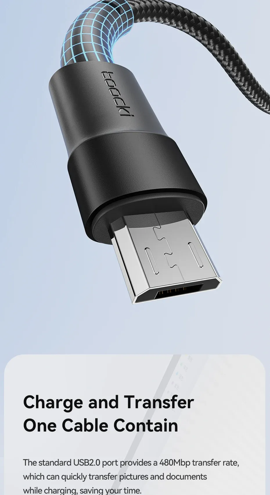 투키 2.4A 마이크로 USB 고속 충전 데이터 케이블