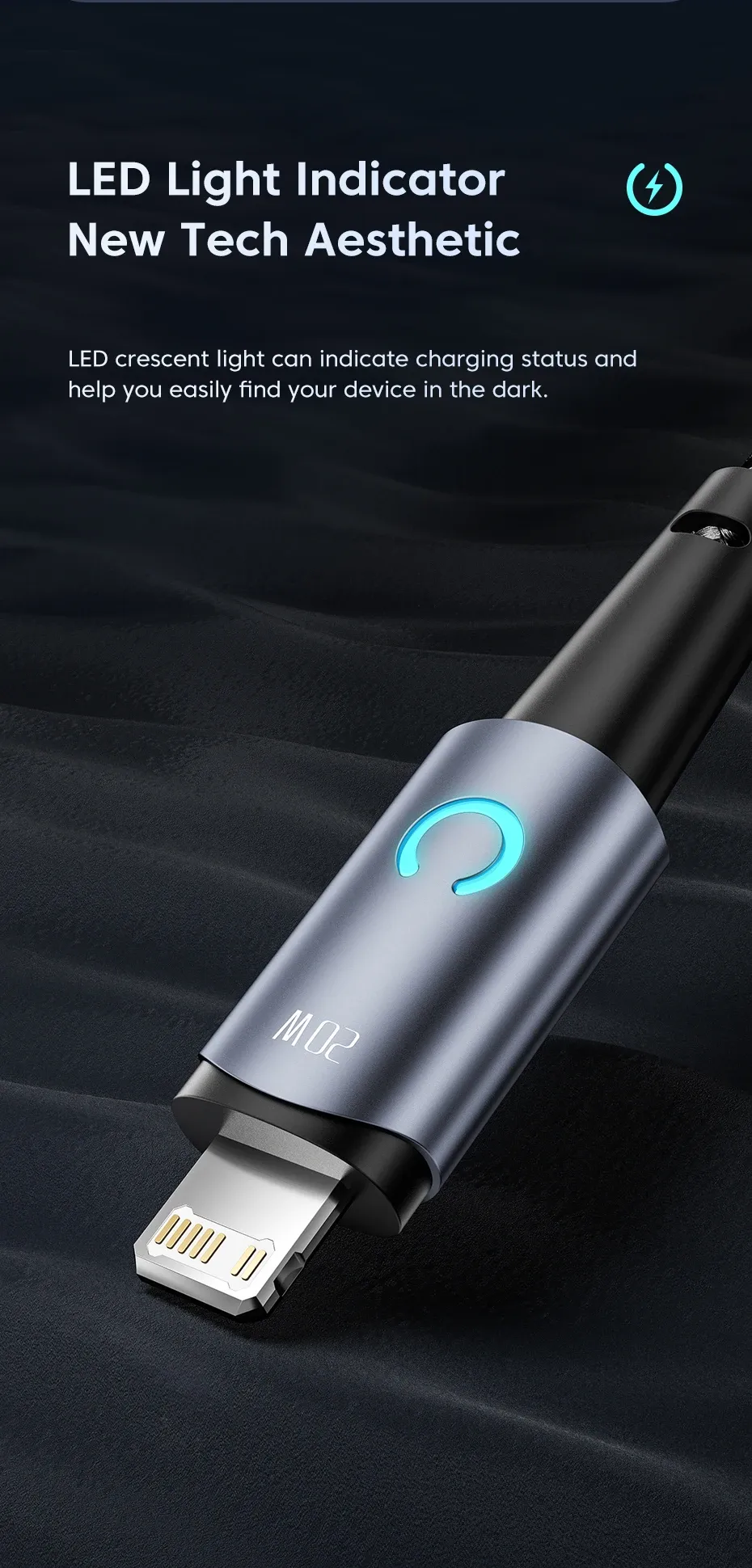 투키 LED 표시 USB-C to 라이트닝 고속 충전 케이블 1m·2m