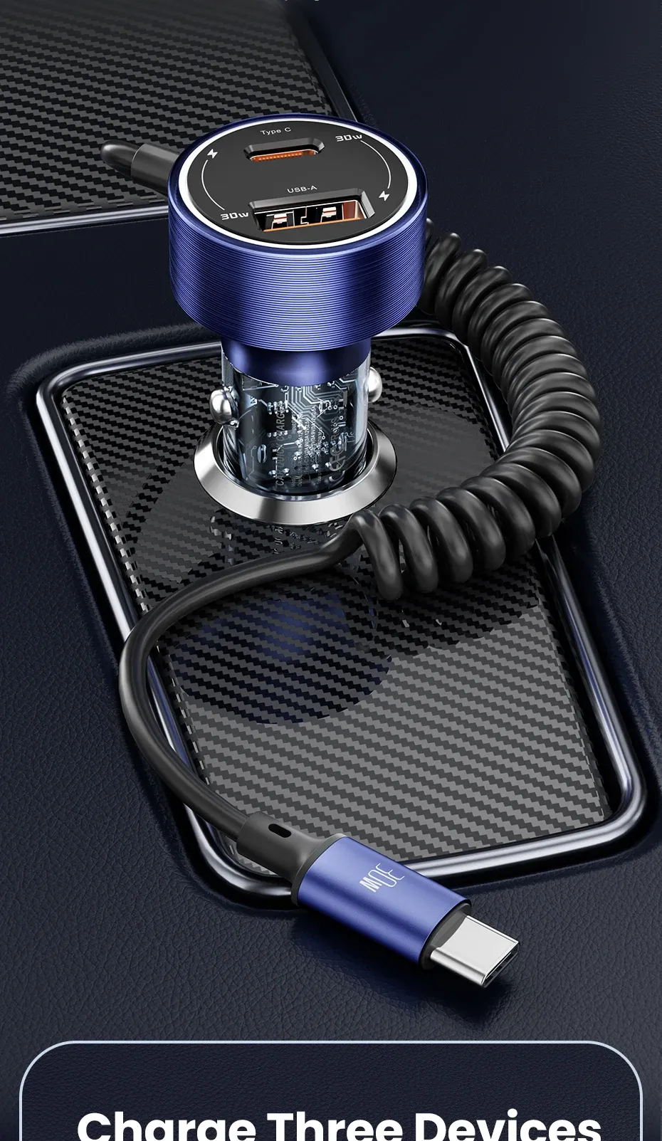 투키 60W 듀얼포트 차량용 고속충전기