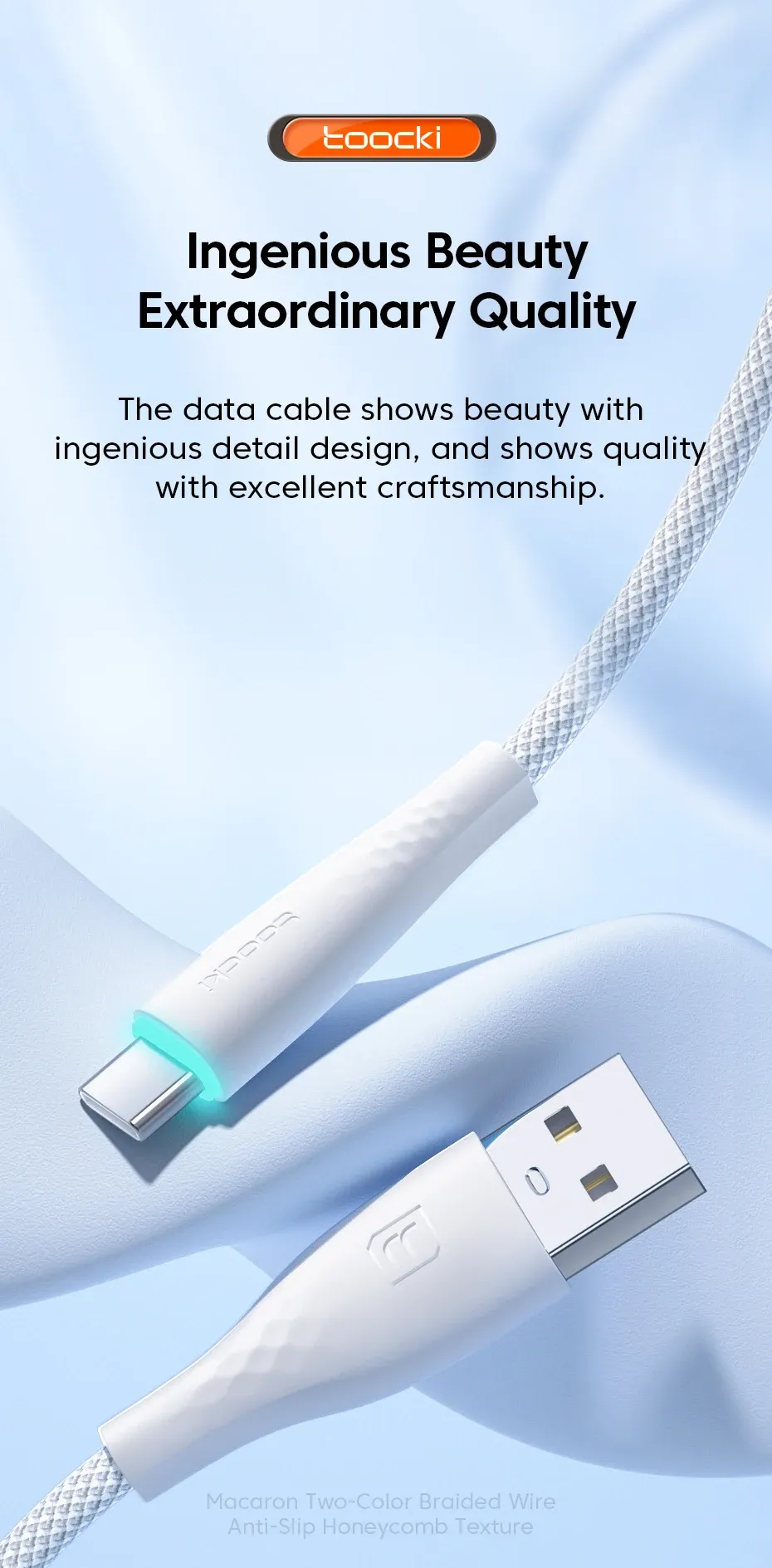 샤오미용 3A 고속 충전 마이크로USB-타입C 케이블