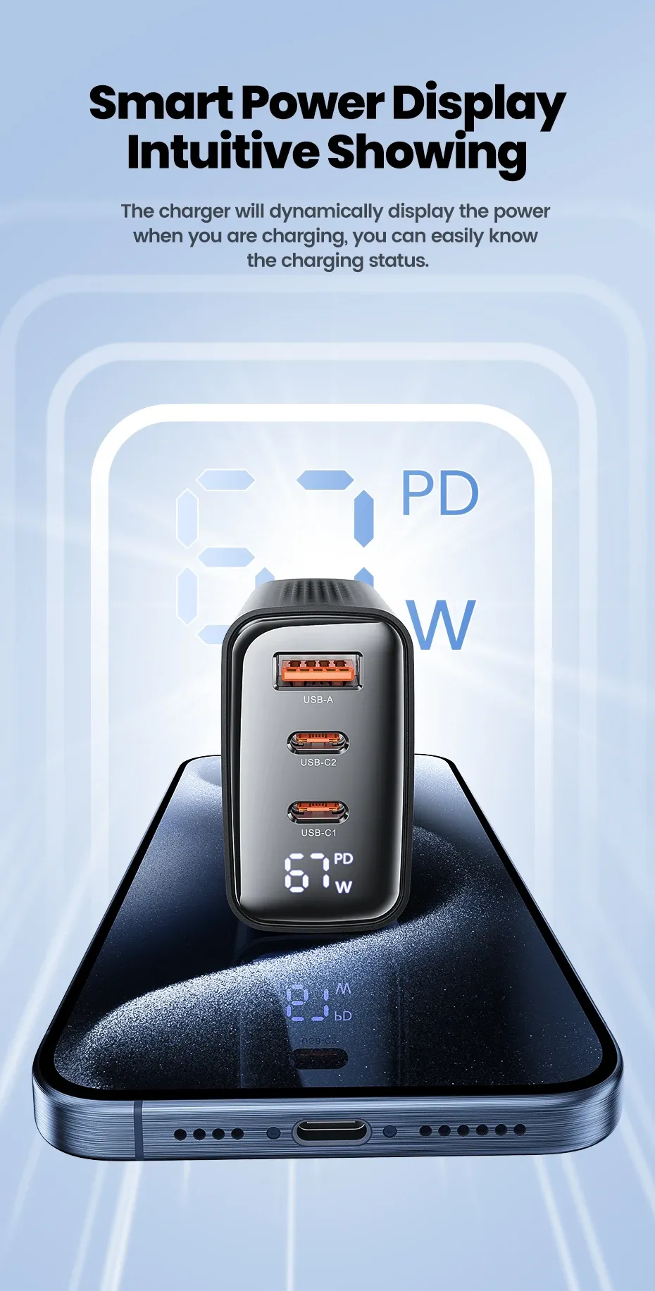 샤오미 투키 GaN USB-C 고속 충전기 33W·67W 디지털 표시형