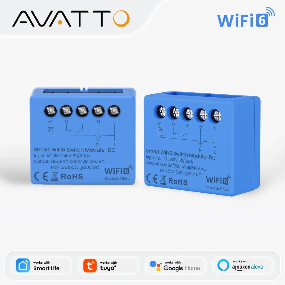 AVATTO WiFi6 드라이 접점 초소형 스마트 스위치 모듈